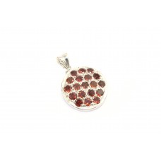 Handcrafted Pendant 925 Sterling silver Female Natural Red Garnet Gem Stones